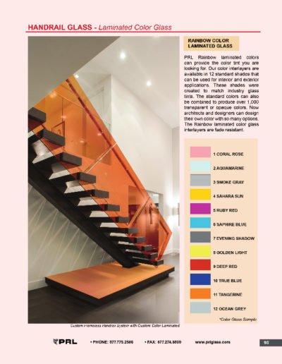 Handrail Glass - Laminated Color Glass